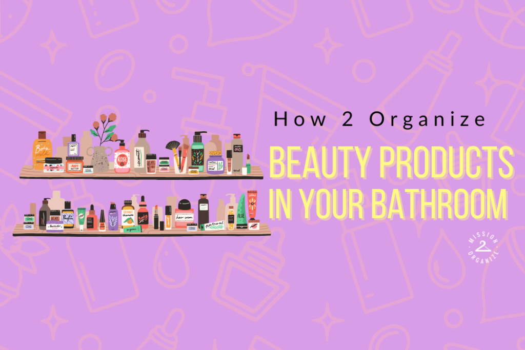 Beauty products in bathroom