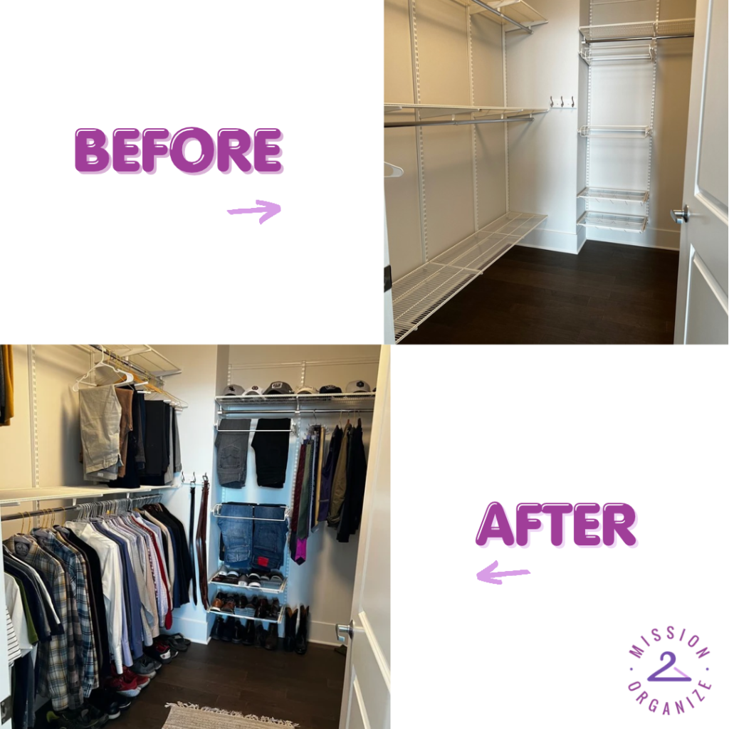 unpack closet before after Professional Organization